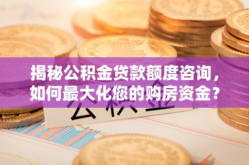 武平揭秘公积金贷款额度咨询，如何最大化您的购房资金？
